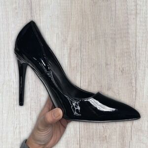 Steve Madden Black Patent Leather Pointed Toe Pumps Stiletto Heels Size 7.5